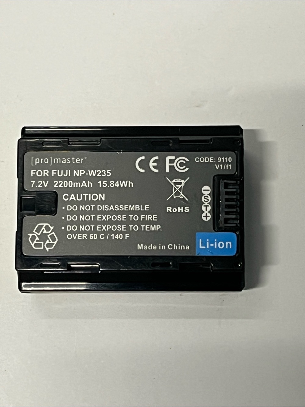 Black Li-ion Replacement Battery for Fuji NP-W235